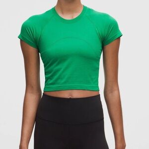 Lululemon Swiftly Tech green cropped top
